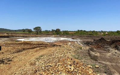 Formwork and rebar for the tailings thickener foundation completed