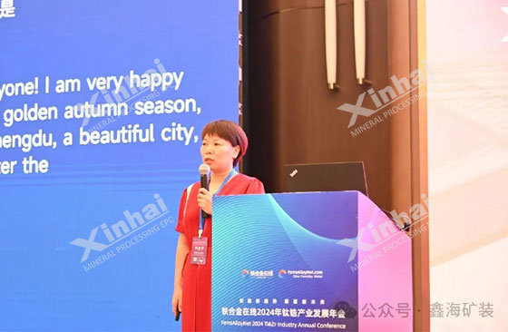 Xinhai Mining's senior engineer Pan Jufen gave a speech