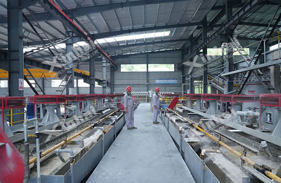 tin ore flotation processing site